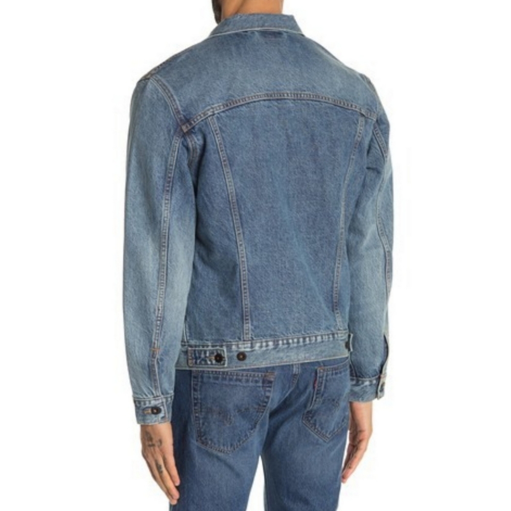 LEVI'S Jean Denim Trucker Jean Denim Jacket Large - Picture 2 of 4